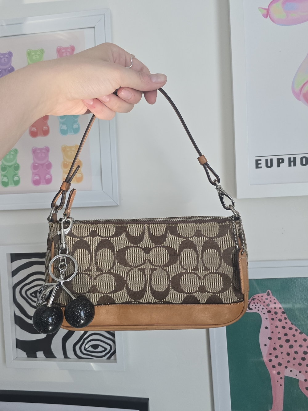 Vintage Y2k Coach Demi Shoulderbag W/Cherry Charm